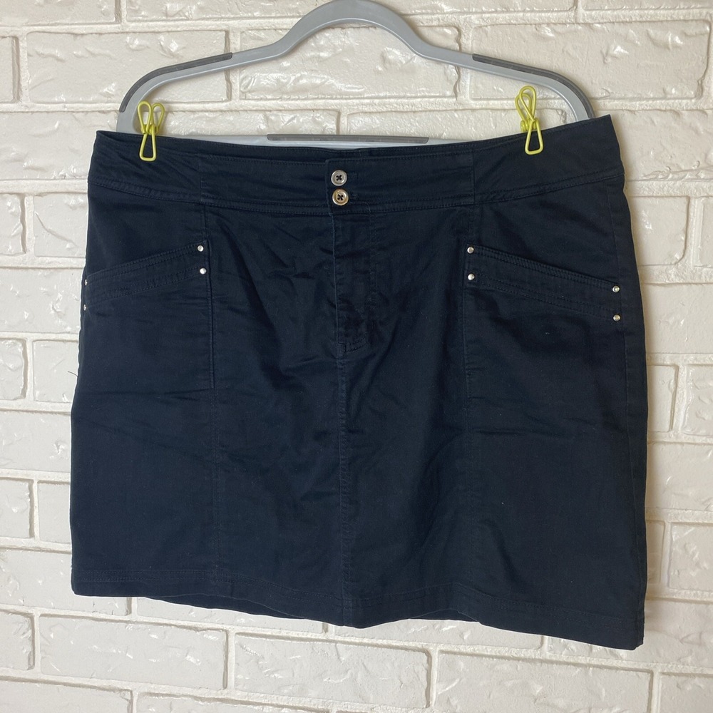 BACCINI Womens Black Skort Size 12 Studded Pockets
